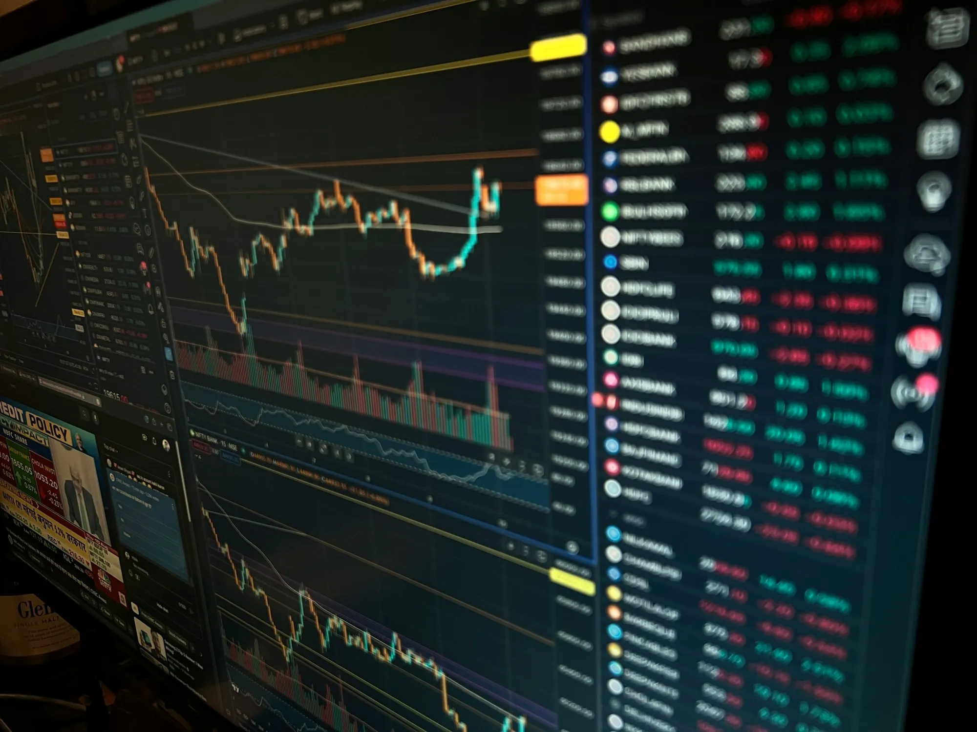 Computer screen showing market data